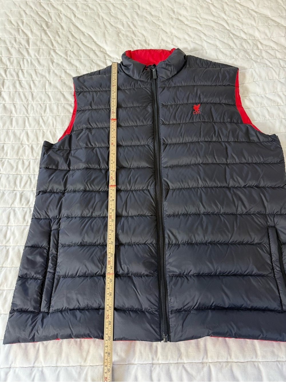 Liverpool Men's Black Quilted Vest with Red Logo Trim — XL - Picture 7 of 10